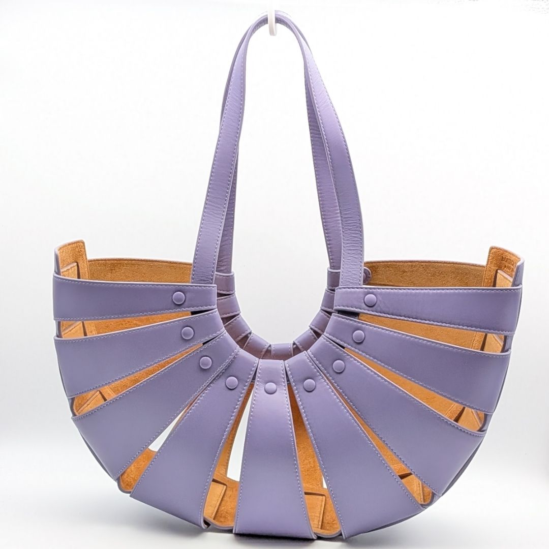 Bottega Veneta the Shell Purple Leather Handle Shoulder Bag — view 2