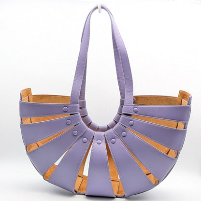Bottega Veneta the Shell Purple Leather Handle Shoulder Bag — view 2
