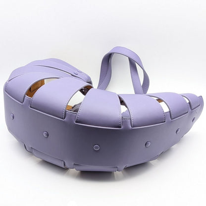 Bottega Veneta the Shell Purple Leather Handle Shoulder Bag — view 3