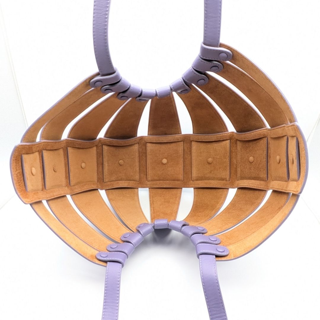 Bottega Veneta the Shell Purple Leather Handle Shoulder Bag — view 6