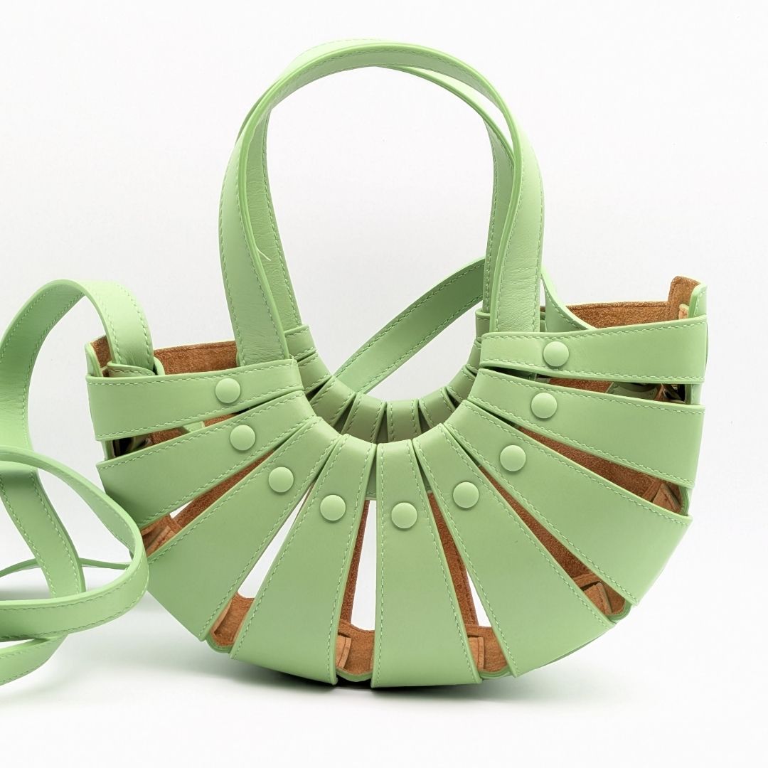 Bottega Veneta the Shell Light Green Leather 2-Way Handle Shoulder Bag — view 2