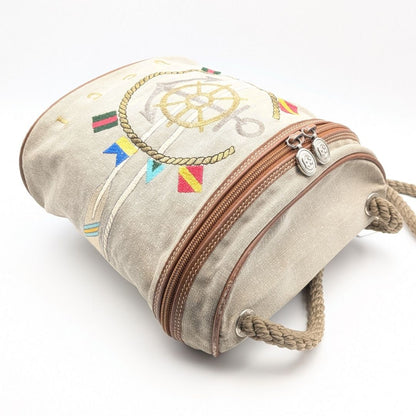 Gucci Marine Beige Canvas Tube Shoulder Bag — view 4
