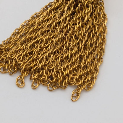 Chanel Brooch CC Logo Lava Gold Fringe Vintage — view 3