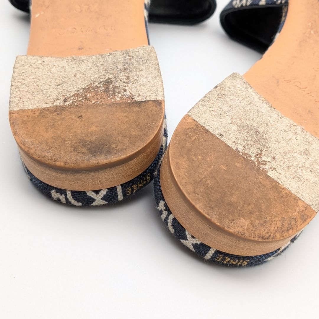 Louis Vuitton Revival Line Sandals Monogram Jacquard Navy — view 8