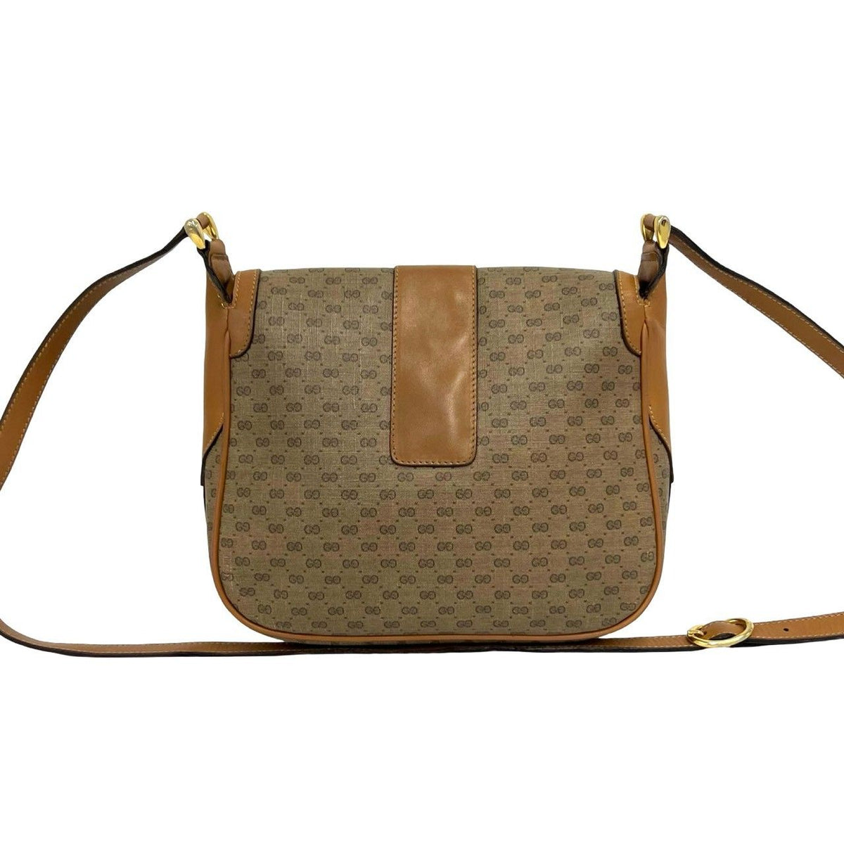 Gucci Vintage Micro GG Logo Print Leather Mini Shoulder Bag Pochette Brown — view 3
