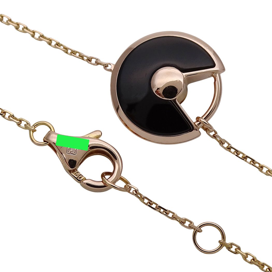 Cartier Bracelet Onyx Diamond Amulet Pink Gold — view 5