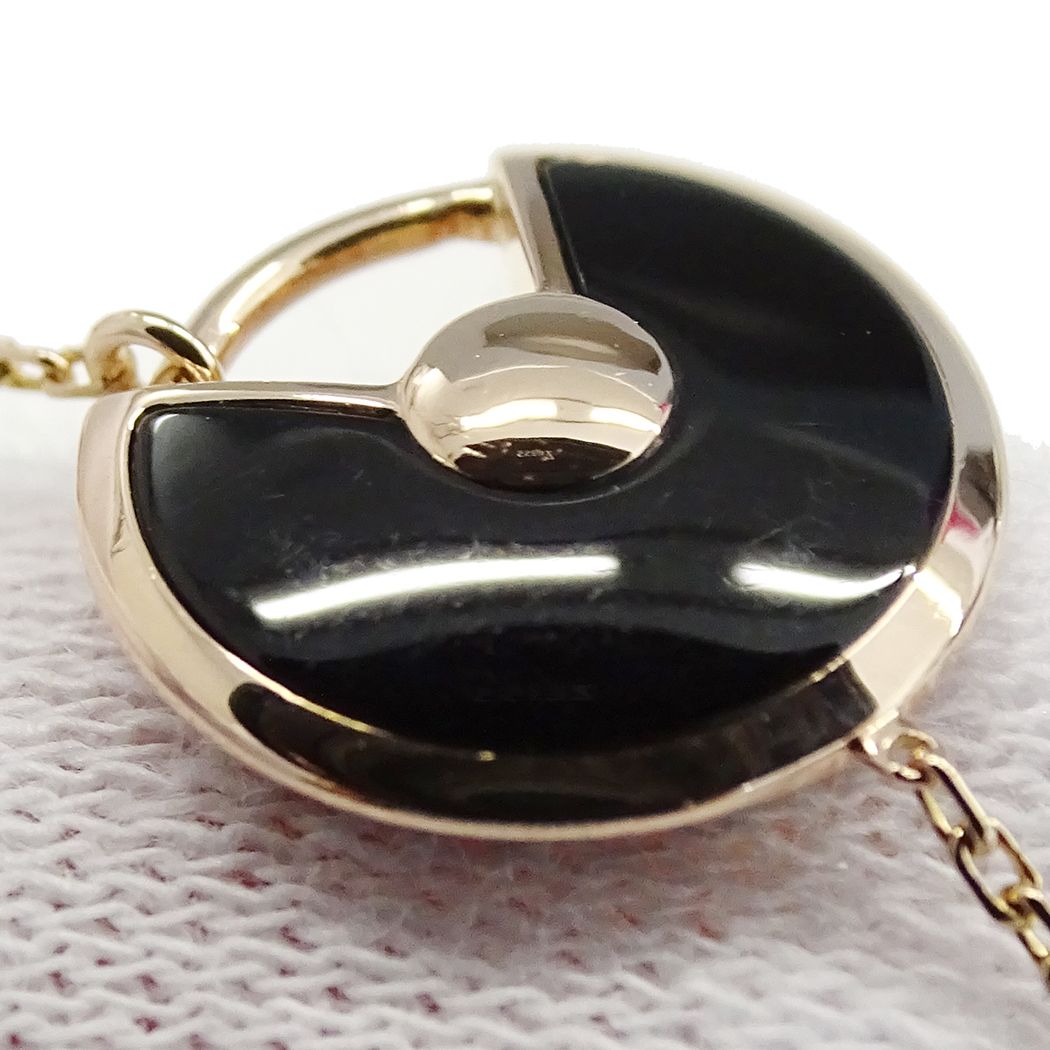 Cartier Bracelet Onyx Diamond Amulet Pink Gold — view 7