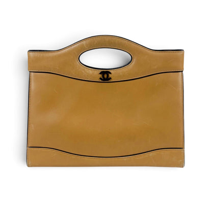 Chanel Coco Top Handle Cutout Tote Bag Beige Lambskin — view 2