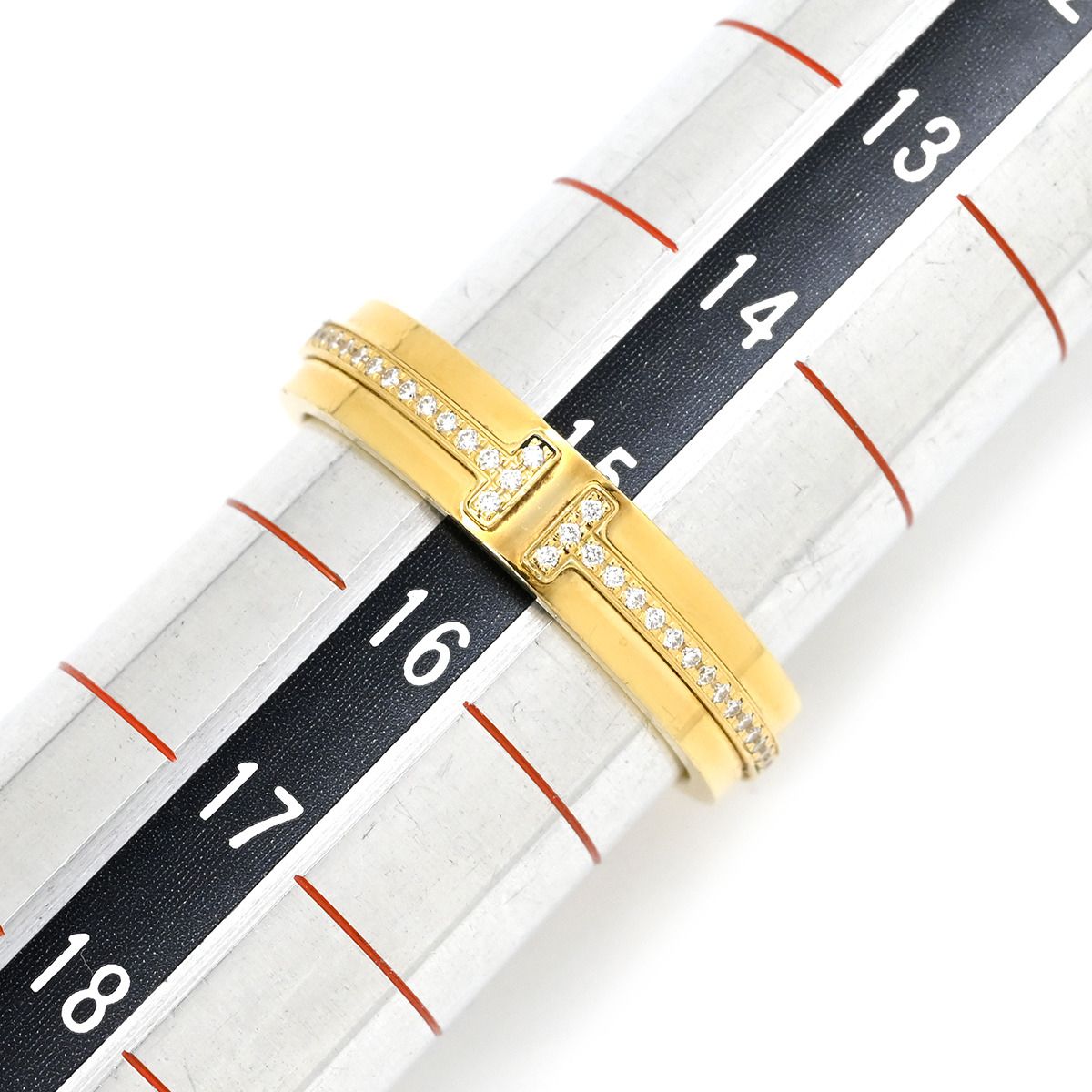 Tiffany & Co Ring T Two Narrow Diamond Yellow Gold 18K — view 6