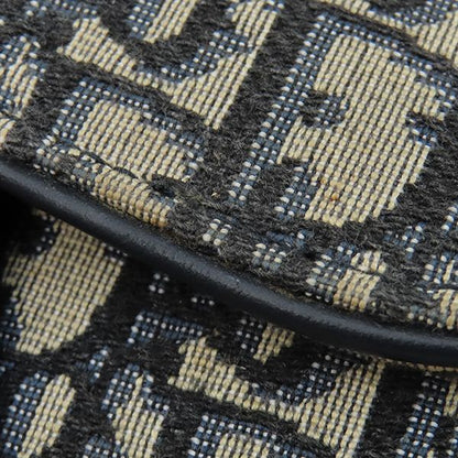 Dior Handle Trotter Saddle Bag Small Canvas Oblique Jacquard Navy Vintage — view 5