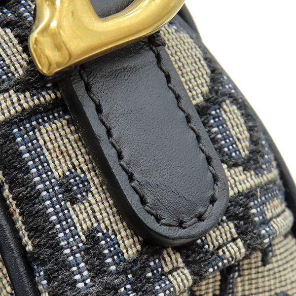 Dior Handle Trotter Saddle Bag Small Canvas Oblique Jacquard Navy Vintage — view 6