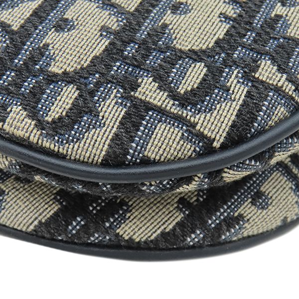 Dior Handle Trotter Saddle Bag Small Canvas Oblique Jacquard Navy Vintage — view 4
