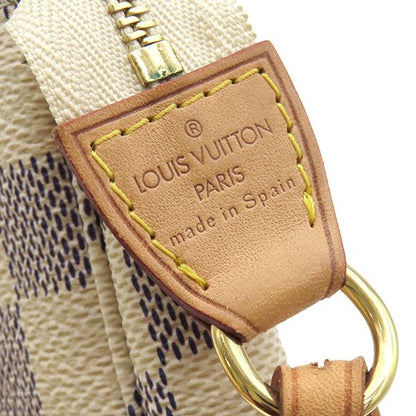 Louis Vuitton Pouch Pochette Soir Damier Azur Canvas Gold Handle — view 7