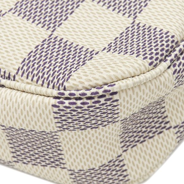 Louis Vuitton Pouch Pochette Soir Damier Azur Canvas Gold Handle — view 4