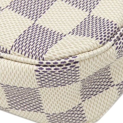 Louis Vuitton Pouch Pochette Soir Damier Azur Canvas Gold Handle — view 4