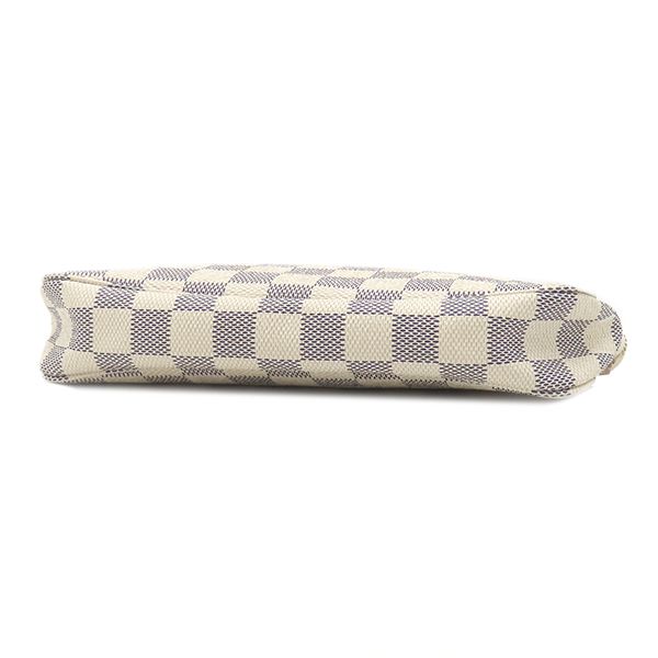 Louis Vuitton Pouch Pochette Soir Damier Azur Canvas Gold Handle — view 3