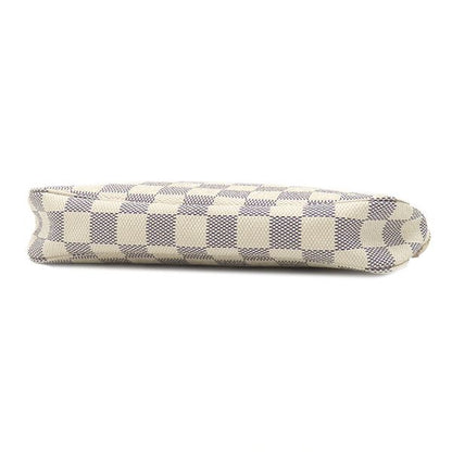 Louis Vuitton Pouch Pochette Soir Damier Azur Canvas Gold Handle — view 3