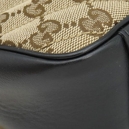 Gucci Shoulder Bag GG Marmont Quilted Canvas Leather Beige Gold Chain — view 4