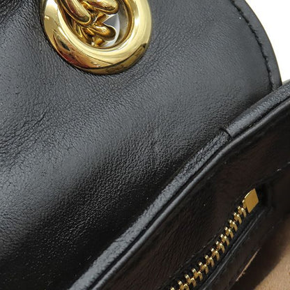 Gucci Shoulder Bag GG Marmont Quilted Canvas Leather Beige Gold Chain — view 8