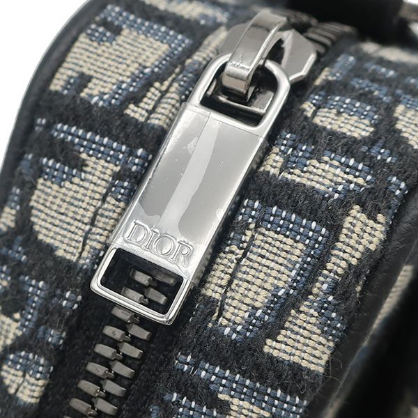 Dior Shoulder Bag Safar Mini Oblique Canvas Leather Beige Gunmetal All Over — view 6