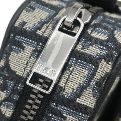 Dior Shoulder Bag Safar Mini Oblique Canvas Leather Beige Gunmetal All Over — view 6