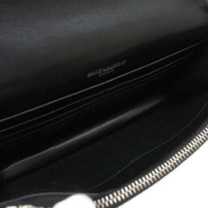 Saint Laurent 2-Way Kate Tassel Chain Wallet Leather Black Silver Shoulder Bag — view 8