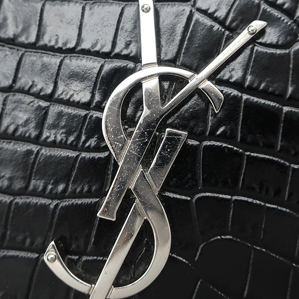 Saint Laurent 2-Way Kate Tassel Chain Wallet Leather Black Silver Shoulder Bag — view 7