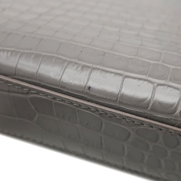 Saint Laurent Shoulder Bag Kate Tassel Chain Leather Gray Silver Monogram — view 6
