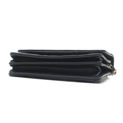 Chanel Chain Wallet Quilted Mini Lambskin Black Gold CC Logo Camellia 31 — view 3