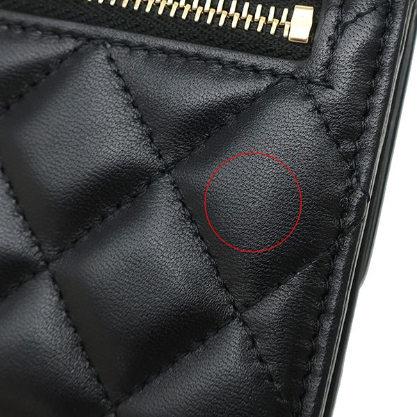 Chanel Chain Wallet Quilted Mini Lambskin Black Gold CC Logo Camellia 31 — view 5