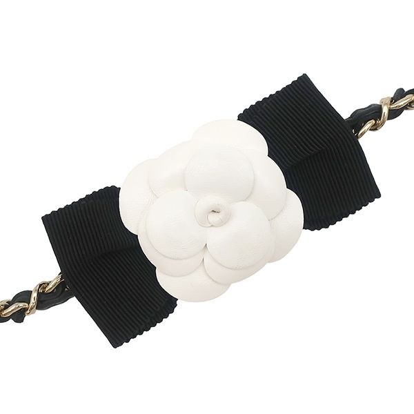 Chanel Chain Wallet Quilted Mini Lambskin Black Gold CC Logo Camellia 31 — view 7