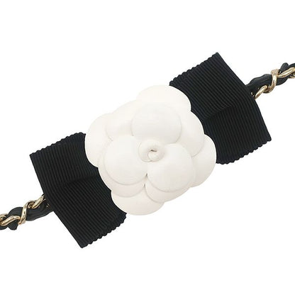 Chanel Chain Wallet Quilted Mini Lambskin Black Gold CC Logo Camellia 31 — view 7