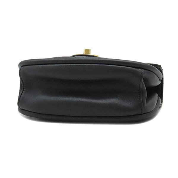Chanel Shoulder Bag CC Logo Mini Chain Calfskin Black Gold — view 3