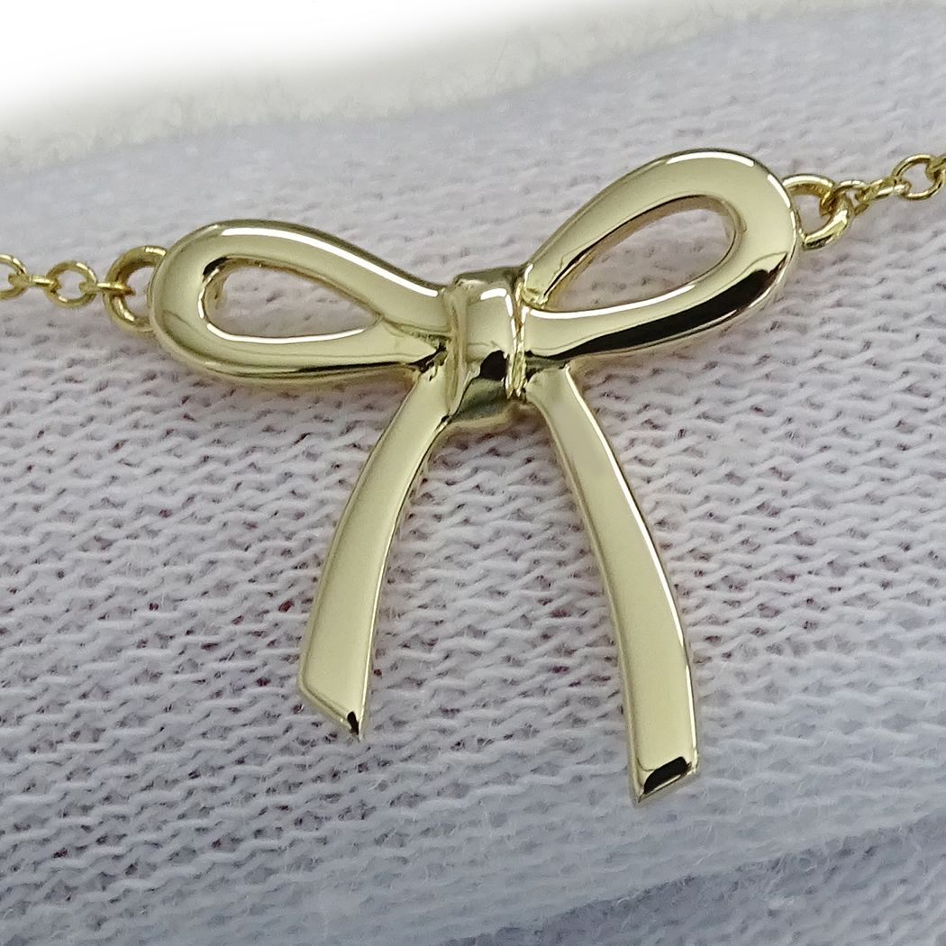 Tiffany & Co Necklace 18K Gold Bow Ribbon Yellow — view 7