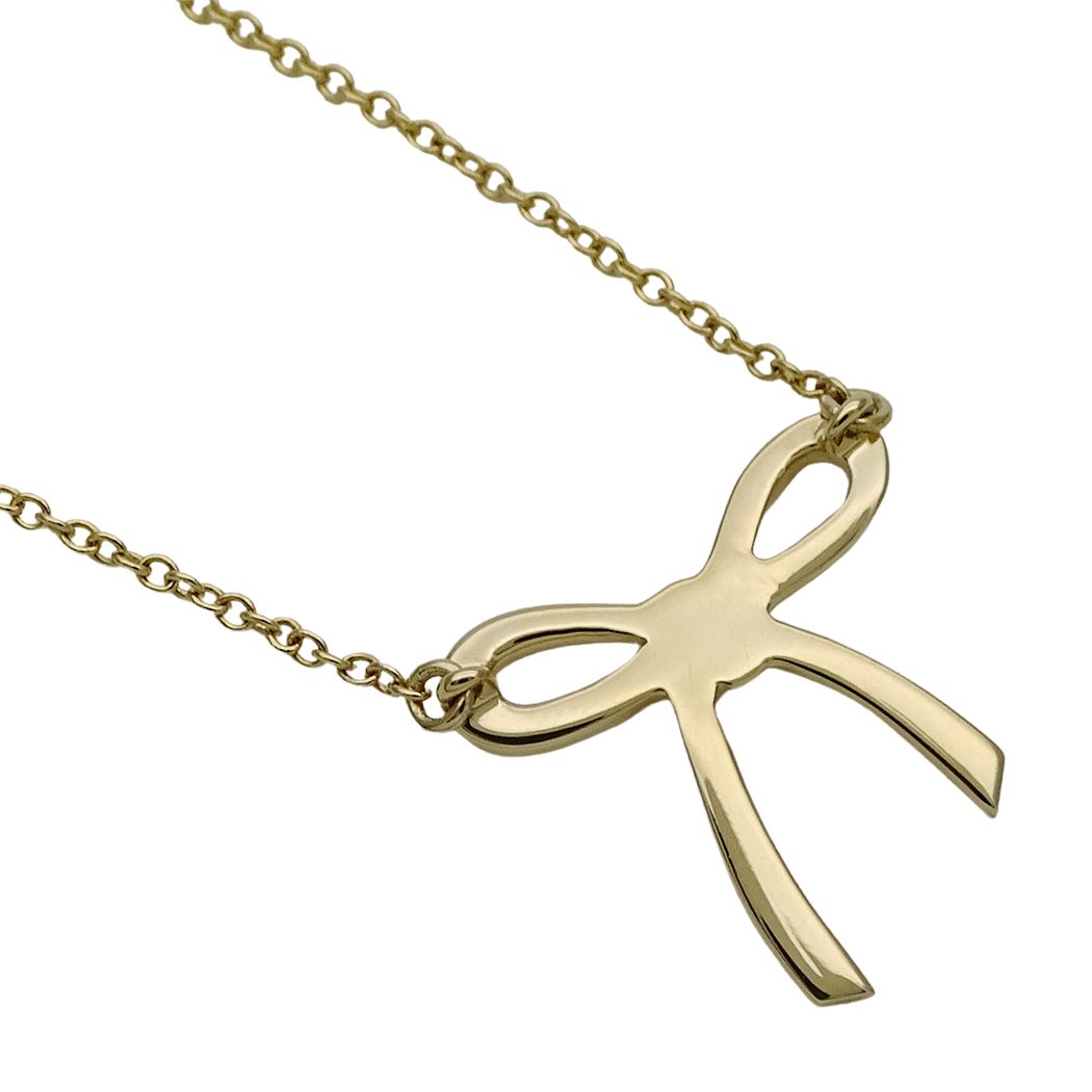 Tiffany & Co Necklace 18K Gold Bow Ribbon Yellow — view 4