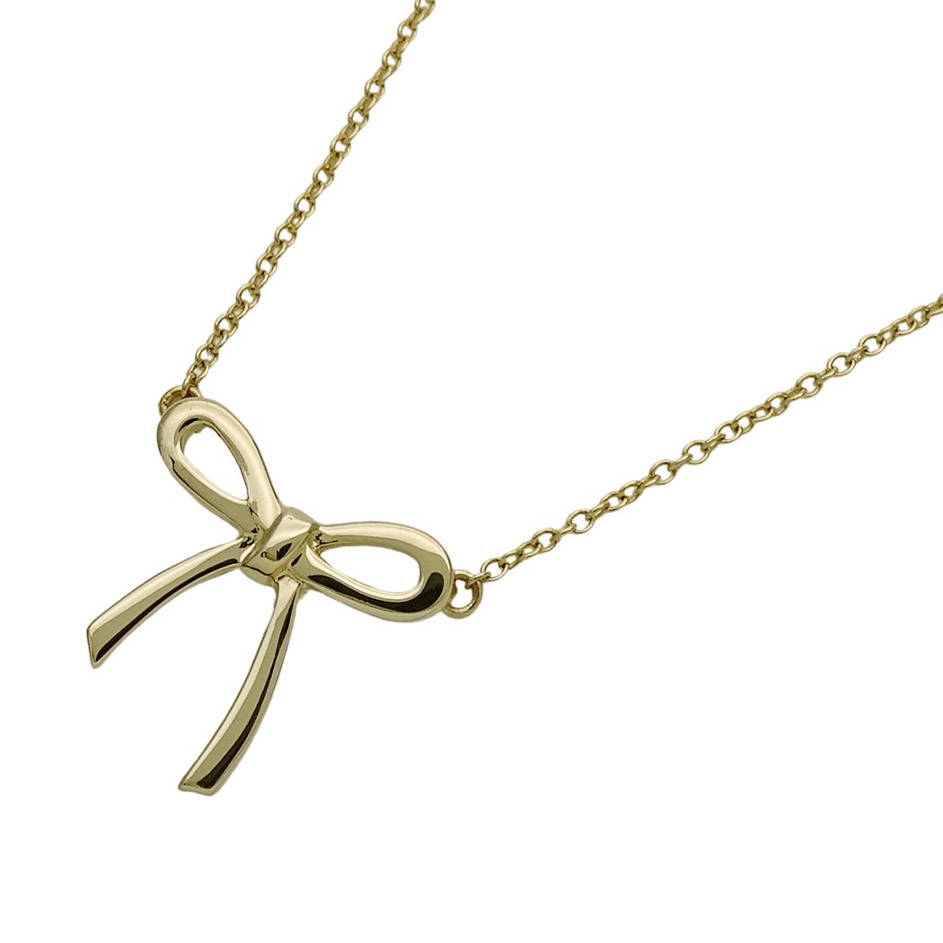 Tiffany & Co Necklace 18K Gold Bow Ribbon Yellow