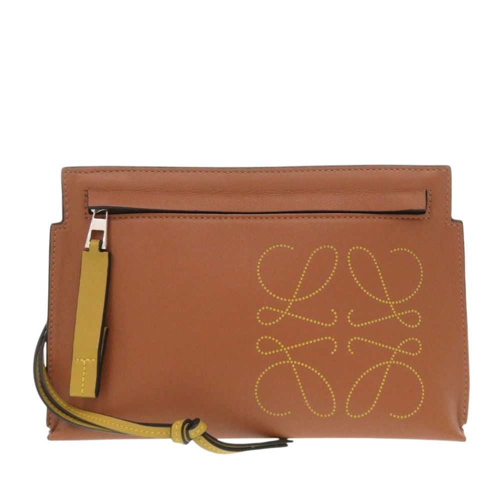 Loewe Anagram T Pouch Leather Brown