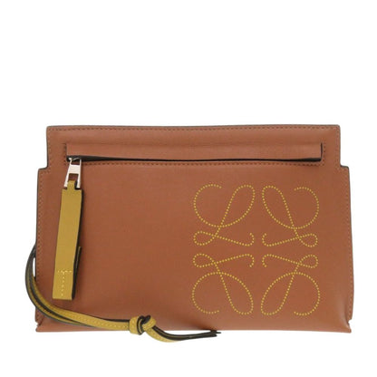 Loewe Anagram T Pouch Leather Brown