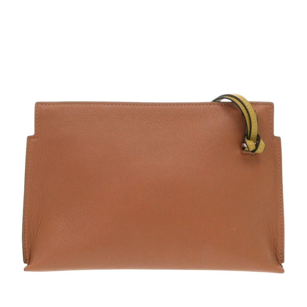 Loewe Anagram T Pouch Leather Brown — view 2