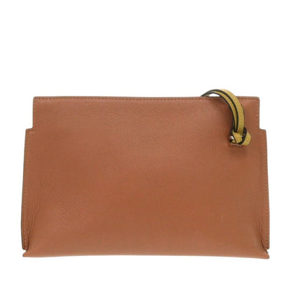 Loewe Anagram T Pouch Leather Brown — view 2