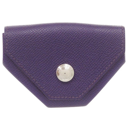 Hermes le Vanquatre Veau Epsom Violet Silver Coin Purse