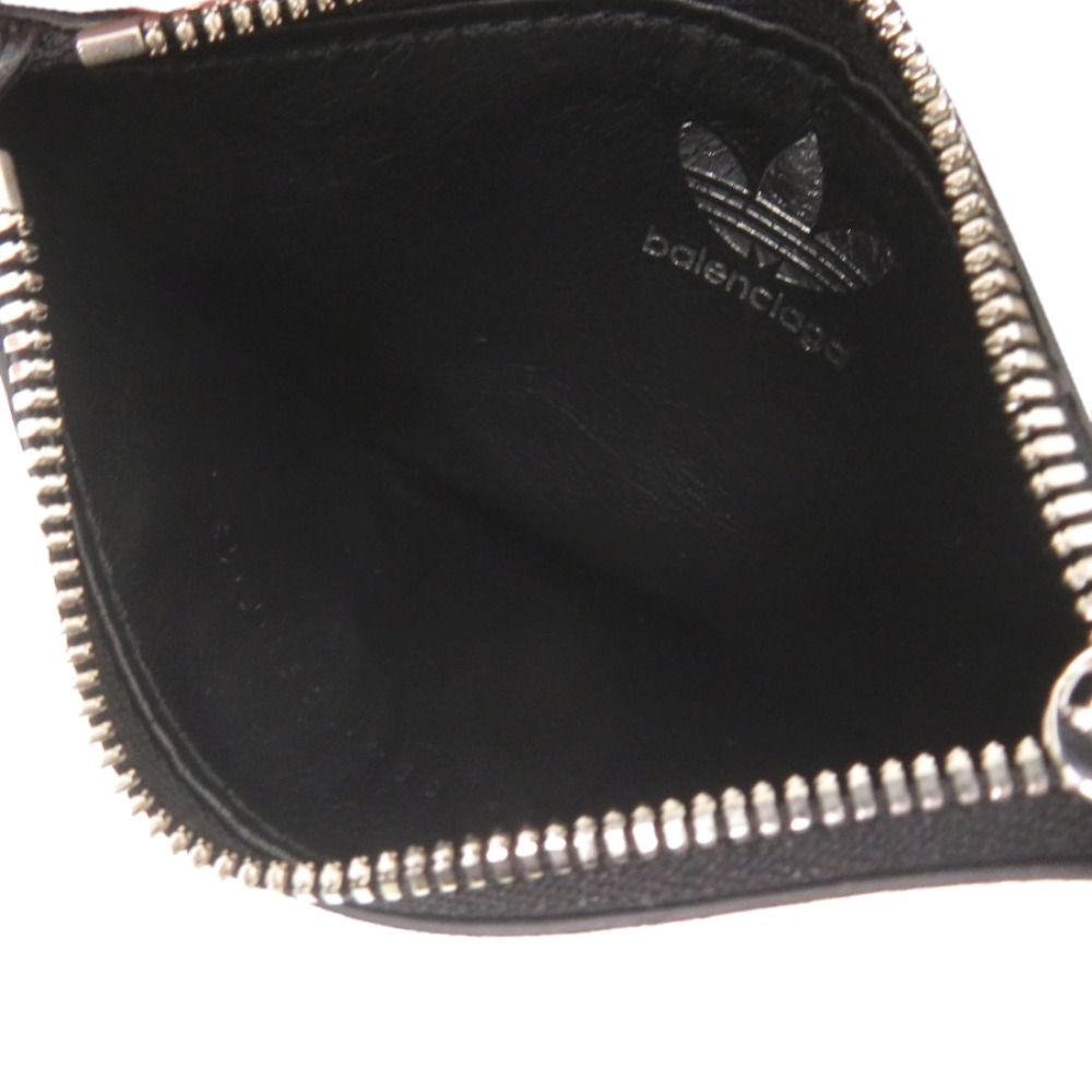 Balenciaga Adidas Collaboration Trefoil Leather Black Wallet on Chain — view 5