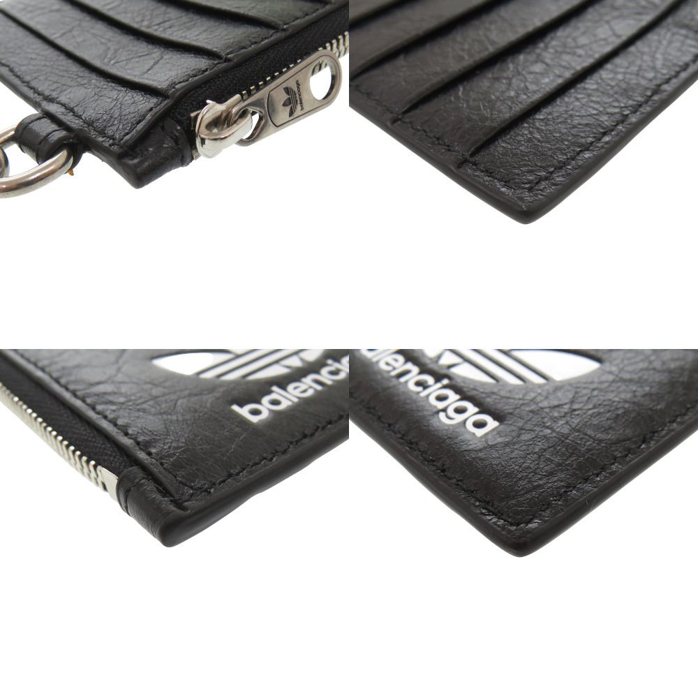 Balenciaga Adidas Collaboration Trefoil Leather Black Wallet on Chain — view 4