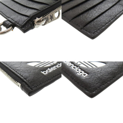 Balenciaga Adidas Collaboration Trefoil Leather Black Wallet on Chain — view 4