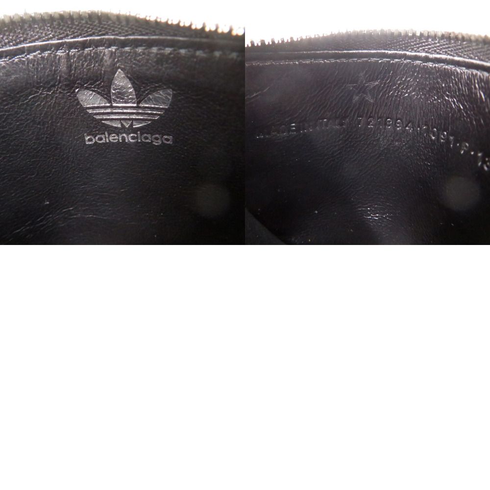 Balenciaga Adidas Collaboration Trefoil Leather Black Wallet on Chain — view 7