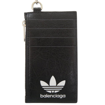 Balenciaga Adidas Collaboration Trefoil Leather Black Wallet on Chain — view 2