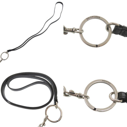 Balenciaga Adidas Collaboration Trefoil Leather Black Wallet on Chain — view 6
