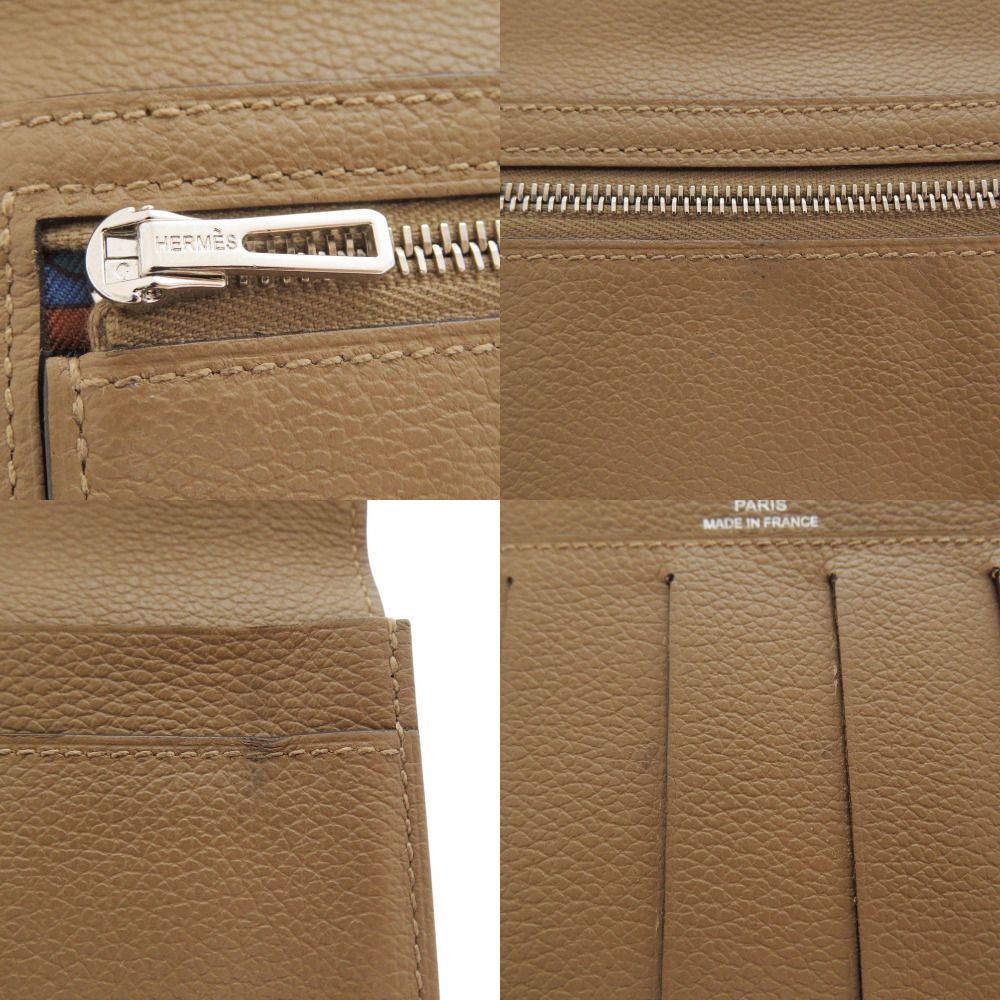 Hermes Citizen Twill Evercolor Brown Silver Wallet — view 8