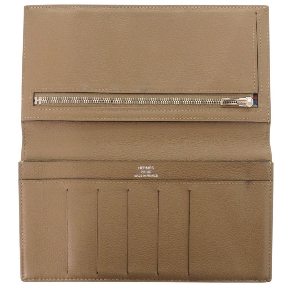 Hermes Citizen Twill Evercolor Brown Silver Wallet — view 4