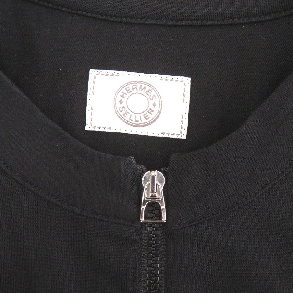 Hermes Fit Series Clou de Selle Half Zip Wool Black T-Shirt L — view 4